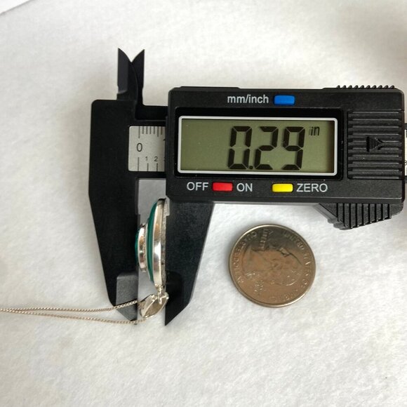 Sterling Silver 925 David Sigal Round Turquoise Enamel Pendant Necklace 20" - Picture 16 of 16